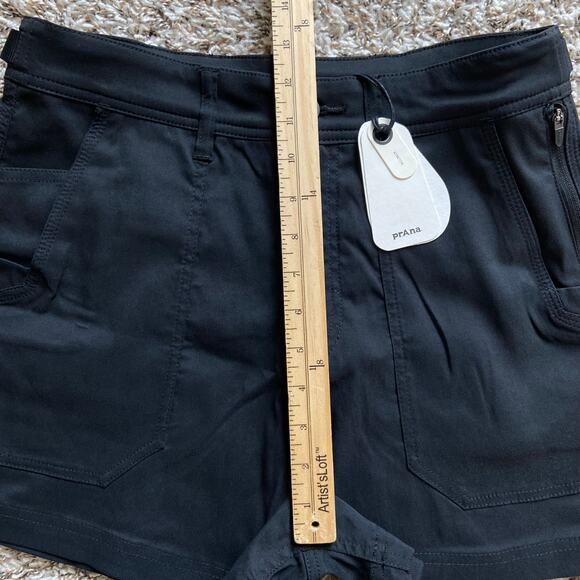 Prana Stretch Zion Cargo 3" Short Women's 8 Black Standard Fit High Rise Stretch - Picture 10 of 13